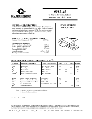 0912-45 Datasheet PDF GHz Technology