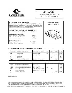 0510-50A Datasheet PDF GHz Technology