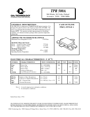 TPR500A Datasheet PDF GHz Technology
