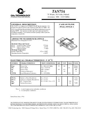 TAN75A Datasheet PDF GHz Technology