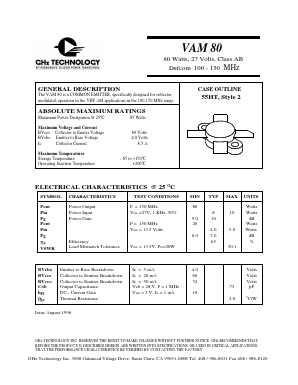 VAM80 Datasheet PDF GHz Technology