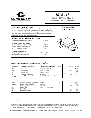 1014-12 Datasheet PDF GHz Technology