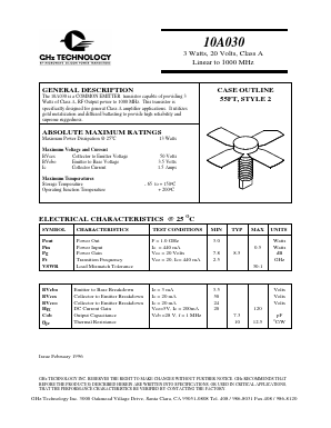10A030 Datasheet PDF GHz Technology