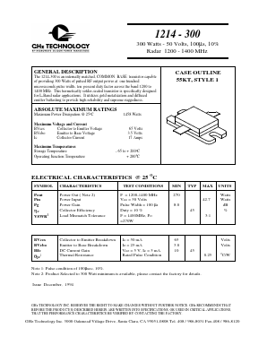 1214-300 Datasheet PDF GHz Technology