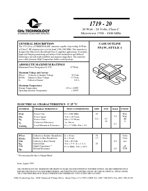 1719-20 Datasheet PDF GHz Technology