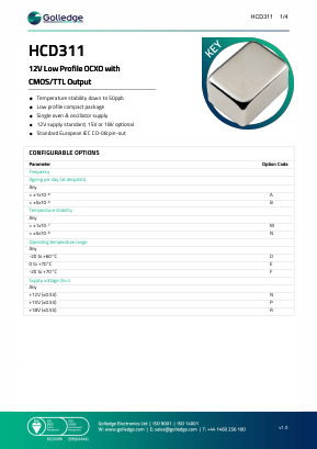 HCD311 Datasheet PDF Golledge Electronics Ltd