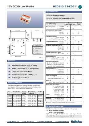 HCD311/AMFP Datasheet PDF Golledge Electronics Ltd