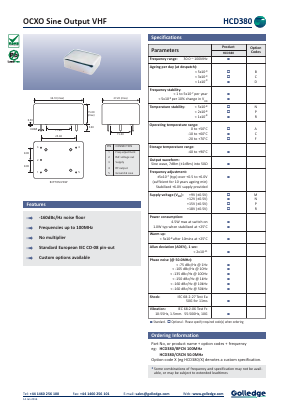 HCD380/BPCN Datasheet PDF Golledge Electronics Ltd