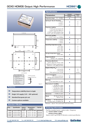 HCD661 Datasheet PDF Golledge Electronics Ltd