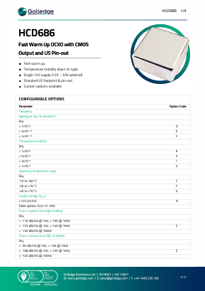 HCD686 Datasheet PDF Golledge Electronics Ltd