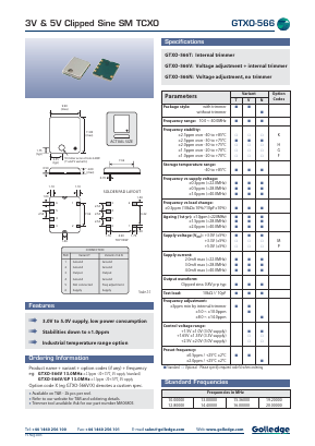 GTXO-566 Datasheet PDF Golledge Electronics Ltd