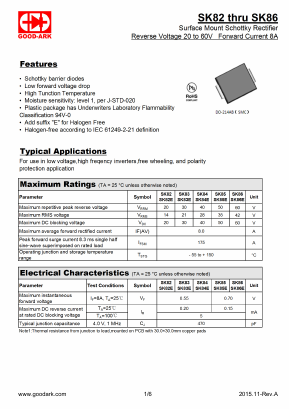 SK84 Datasheet PDF GOOD-ARK