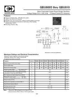 GBU808 Datasheet PDF GOOD-ARK