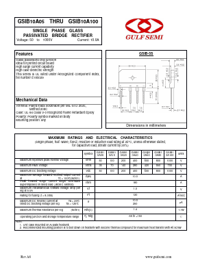 GSIB10A05 Datasheet PDF Gulf Semiconductor