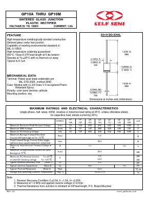 GP10J Datasheet PDF Gulf Semiconductor