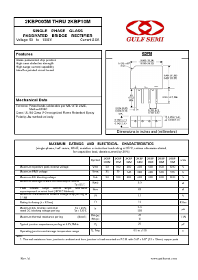 2KBP005M Datasheet PDF Gulf Semiconductor