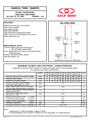 1N4003G Datasheet PDF Gulf Semiconductor