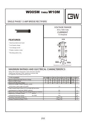 W06M Datasheet PDF Goodwork Semiconductor Co., Ltd.