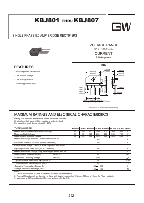 KBJ801 Datasheet PDF Goodwork Semiconductor Co., Ltd.