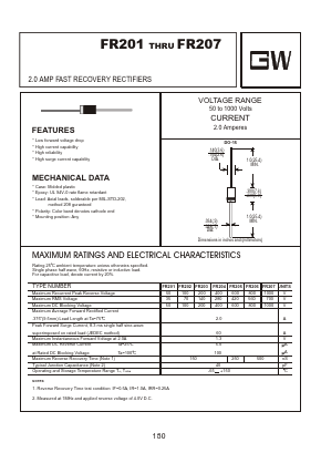 FR201 Datasheet PDF Goodwork Semiconductor Co., Ltd.