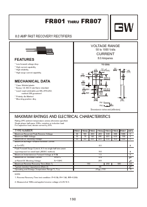 FR805 Datasheet PDF Goodwork Semiconductor Co., Ltd.