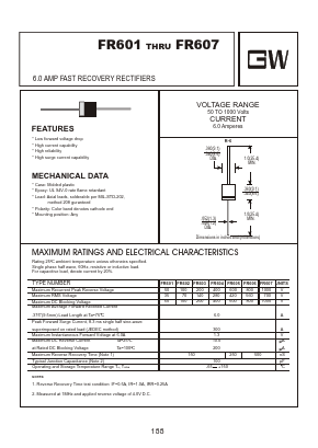 FR605 Datasheet PDF Goodwork Semiconductor Co., Ltd.