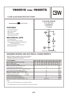 1N4007G Datasheet PDF Goodwork Semiconductor Co., Ltd.