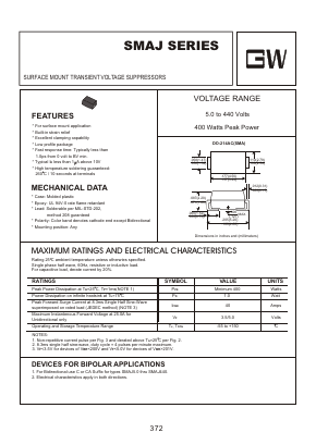SMAJ8.5C Datasheet PDF Goodwork Semiconductor Co., Ltd.