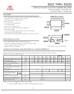 SS25SMA Datasheet PDF Gaomi Xinghe Electronics Co., Ltd.
