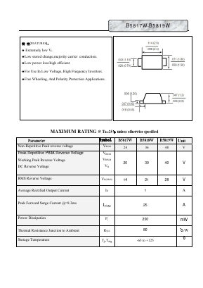 B5818W Datasheet PDF Gaomi Xinghe Electronics Co., Ltd.
