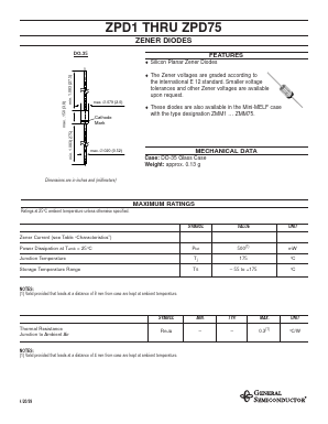 ZPD3.9 Datasheet PDF General Semiconductor