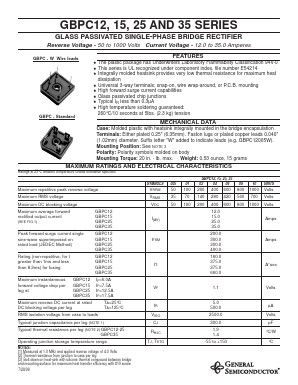 GBPC1202W Datasheet PDF General Semiconductor