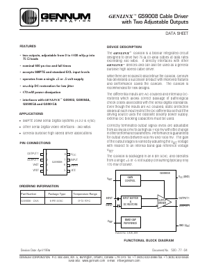 GS9008-CKA Datasheet PDF Gennum -> Semtech
