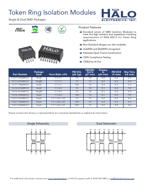 TG11-1506N1LF Datasheet PDF HALO Electronics, Inc.