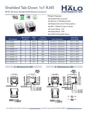 HCJ11-802SK Datasheet PDF HALO Electronics, Inc.
