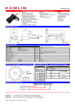 55505-00-02-A Datasheet PDF HAMLIN Position and Movement Sensor Solutions