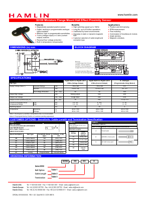 55100-3M-03-D Datasheet PDF HAMLIN Position and Movement Sensor Solutions