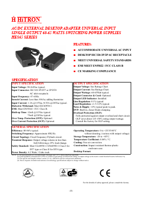 HES65-050700-8 Datasheet PDF HITRON ELECTRONICS CORPORTION