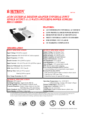 HES51-12040 Datasheet PDF HITRON ELECTRONICS CORPORTION