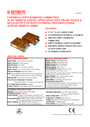 HIMP151-S120125 Datasheet PDF HITRON ELECTRONICS CORPORTION