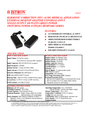 HEMP100G-S190530-7L Datasheet PDF HITRON ELECTRONICS CORPORTION