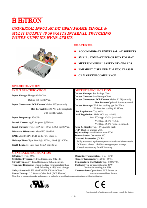 HVI48-S033080 Datasheet PDF HITRON ELECTRONICS CORPORTION