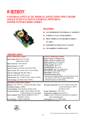 HMI63-S120500 Datasheet PDF HITRON ELECTRONICS CORPORTION