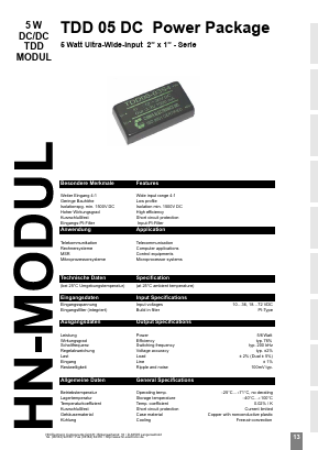 TDD05-15D4 Datasheet PDF HN Electronic Components