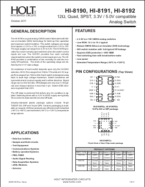 HI-8191 Datasheet PDF Holt Integrated Circuits