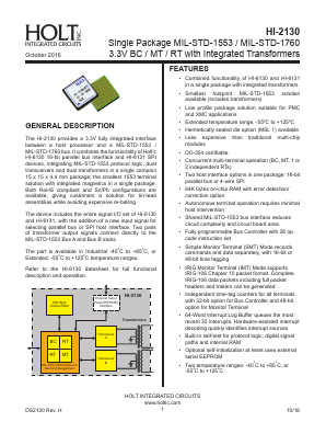 HI-2130LBTF Datasheet PDF Holt Integrated Circuits