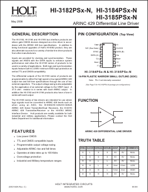 HI-3182PSTF-N Datasheet PDF Holt Integrated Circuits
