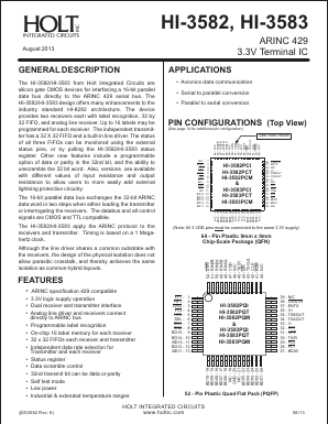 HI-3583PCMF-10 Datasheet PDF Holt Integrated Circuits