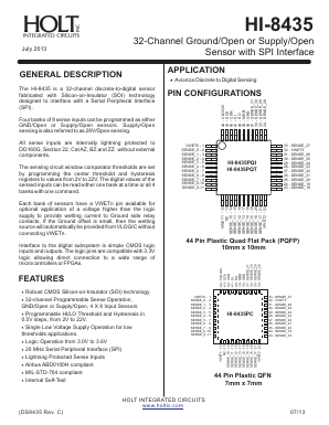 HI-8435PQIF Datasheet PDF Holt Integrated Circuits