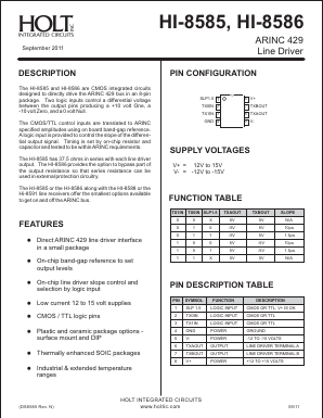 HI-8586CRMF Datasheet PDF Holt Integrated Circuits